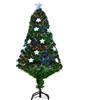 HOMCOM Albero di Natale artificiale 120cm in fibra ottica con 16 LED e 3 colori a forma di stella foltissimo, rimovibile e pieghevole | Aosom Italy
