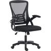 HOMCOM Sedia da Ufficio Ergonomica Girevole con Braccioli Ribaltabili, Altezza Regolabile, in Rete Traspirante, Nero | Aosom Italy