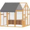 PawHut Pollaio 3,07 m² Recinto all'aperto in legno con telo impermeabile, chiusura di sicurezza, per 6-8 galline 1,7 x 1,8 x 1,8 m | Aosom Italy