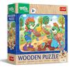 Trefl - Puzzle in Legno: The Treflik Family, Scopri la Famiglia Treflik - 24 Pezzi, Wooden Puzzle, Bordi Arrotondati, Motivo Decorativo sul Retro, per Bambini dai 3 anni