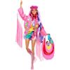 Barbie - Barbie Extra Fly, bambola viaggiatrice con look a tema deserto, giacca con frange e borsa oversize per look alla moda, 15+ accessori inclusi, giocattolo per bambini, 3+ anni, HPB15