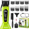 KEMEI 90-4 - Tagliacapelli professionale da uomo, 11500 giri/min, con display LED, tagliacapelli senza fili con lama DLC e base di ricarica, tagliacapelli da 2000 mAh per barbieri