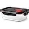 LocknLock Lock & Lock Contenitore per Alimenti in Vetro con Coperchio ermetico - Portavivande per Scaldare al Forno e Congelare in Freezer - Senza BPA, 380ml
