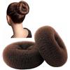 Clothobeauty - Set di 2 ciambelle per chignon, extra large, 11 cm, per capelli folti e lunghi, colore: Marrone