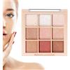 Generico Palette di ombretti, di ombretti a 9 colori opachi impermeabili, Shimmer Glitter Make Up Palette, Eyeshadow Makeup per donne e ragazze