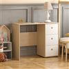 Junior Vida Neptune 3 Cassetti Scrivania per Computer Portatile Home Study Workstation Bambini Mobili per Bambini (Bianco e Rovere), Truciolato, Altezza 71 x Larghezza 92 x Profondità 40 cm Circa