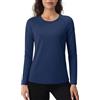 TACVASEN Maglia Termica a Maniche Lunghe da Donna Intimo in Pile Interno Maglia Funzionale a Collo Rotondo Leggera Traspirante Top