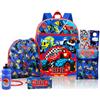 Nickelodeon Blaze and the Monster Machines - Zaino con portapranzo per bambini, confezione da 5 pezzi con zaino da 40,6 cm, borsa per il pranzo, portapenne, adesivi, molto altro ancora | Blaze and the Monster