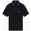 Armani Exchange Polo da Uomo, a Maniche Corte, con Logo Stiped Collar Side Monogram, Nero, XL, Nero, XL