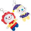 Alasum Portachiavi Pupazzo Clown in Peluche, 2 Pezzi, per Zaini | Peluche e Lega, Decorazione Regalo Pronta, per Cerniere, Uso a Casa, per Ragazze e Collezionisti