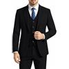 LUPURTY Adatto per Gli Uomini, Abiti da Uomo Slim Fit, Giacca Solida Gilet Pantaloni con Cravatta, Un Pulsante Completo, Nero, 4XL
