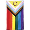 FIESTAS GUIRCA | Decorazione Bandiera Progress Pride - 90X150 cm | Stampa Vivace Multicolore | 90X150 cm | Poliestere Leggero | Facile Da Appendere | Carnevale & Fasching