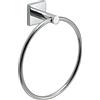 GEDY Manila, Porta asciugamani ad anello, Colore Cromo, Porta salviette in acciaio inox 304, Cromall e vetro satinato, 15 Anni di garanzia, Design R&S Gedy, Misure 19,7 x 18,2 x 6,9 cm