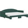 vidaXL Divano letto estraibile con materasso Verde scuro 80x200 cm Velluto