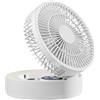 Generico Ventilatore da Scrivania,Ventilatore Pieghevole Ricaricabile USB a 5 Velocità | Modello Da Tavolo Con Luce LED E Specchio Trucco, Timer Silenzioso - Per Comodino Cameretta Auto