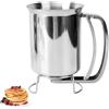 EOJDDPA Dispenser per pancake per pastella, dispenser per pastella in acciaio inossidabile, 900 ml, imbuto per torte, versatore per pasticceria, cupcake, muffin, crêpes e cialde