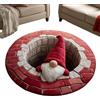 Generico Rotondo Tappeto A Visivo 3D Natale, Tappeto Natalizio 3d Poliester, Babbo Natale E Gnomi Con Motivo Tridimensionale Trapuntato, Adatto Per Soggiorno, Camera Da Letto