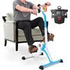 Kiseely Pedaliera per Braccia e Gambe da Divano e Poltrona con Schermo LCD, Mini Bike Ginnastica Passiva Cyclette Manubrio Display Bici da Camera Casa Home Gym (Blu BG1)