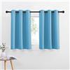 NICETOWN Tende oscuranti per finestre, isolamento termico, ad alta efficienza energetica, decorazione per la casa, con occhielli, tende corte per camera da letto (107 x 91 + 3 cm intestazione, blu