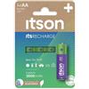 ITSON, batterie ricaricabili AA, pacco da 4, capacità 2000 mAh, imballagio con il 95% di materiali riciclati, Made in Japan, pile pre-caricate per orologi e telecomandi