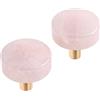 mookaitedecor Set di 4 pomelli per cassetti in quarzo rosa con viti, maniglie in pietra di cristallo per cassettiera, armadio, cucina, decorazione