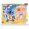 Trefl - Lilo & Stitch, Happy Stitch - Puzzle incorniciati per bambini piccoli, 25 pezzi grandi, cornice e tappetino rigido, con personaggi delle fiabe, per bambini dai 4 anni in su