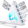 JoyReken Hub USB a 7 porte, hub USB 3.0 JoyReken con cavo lungo 6,1 m, hub di estensione USB verticale per laptop, MacBook, unità flash, XPS, PC, unità flash, console di gioco, stampante, fotocamera, keyborad