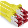 1aTTack.de 3.0m CAT6 Cavo di rete LAN RJ45 1000 Mbit, 5 pezzi - giallo | S-FTP, cavo patch Ethernet, cavo LAN, per router, switch, modem, DSL, Internet, Wi-Fi e patch panel