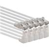 1aTTack.de 366127 Cavo di rete Cat.6 angolo 90 gradi 0,25m - bianco - confezione da 5 - Cavo patch Cat6 (SFTP PIMF) 1000Mbit/s connettore Rj 45-5 x 0,25m metri bianco