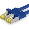 1aTTack.de Cavo di Rete Ethernet LAN Cat.7 SFTP Spina RJ45 Cat6a Doppia schermatura 10000 Mbit/s Compatibile con Cat5 Cat6 Cat6a Cat8 per Switch Router Modem Patchpanel Blu / 1 pz 20 m