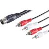 1aTTack.de Cavo adattatore audio di alta qualità da 3 x 1,5 m con spina DIN a 5 pin a 4 spine RCA