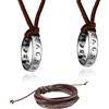 YouU UoYu 3 pezzi Uncharted Drake Anello Collana Unisex Multistrato Cuoio Regolabile Bracciale Braccialetto Avvolgimento Multicolore Corda Braccialetto, Zinco, Senza Gemme
