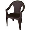 IPAE-PROGARDEN - Sedia da Giardino in Polipropilene Modello Ischia Effetto Rattan cm 54x56x81 H Colore Marrone