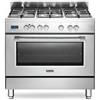 DE LONGHI - Cucina Elettrica PRO 96 MX ED 5 Fuochi a Gas Forno Elettrico Multifunzione Ventilato Classe A Dimensioni 90 x 60 cm Colore Inox - SPEDIZIONE GRATUITA