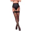 LIVCO CORSETTI BODYSTOCKINGS Calze a Rete con Pizzo Livco Corsetti Aufdaria — Nere S/M