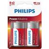 PHILLIPS Batterie Alcaline D LR20 Philips Power — 2 Unità