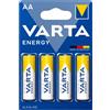VARTA Batterie Alcaline AA Varta Energy — LR6, 4 Unità
