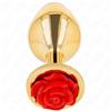 KINK PLEASURE PLUGS Plug Anale Metallico con Rosa Kink Pleasure Plugs — Taglia S
