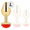KINK PLEASURE PLUGS Plug Anale Metallico con Rosa Kink Pleasure Plugs — Taglia L