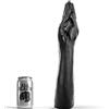 ALL BLACK Dildo Fisting Realistico All Black Pugno Gigante — 40 cm