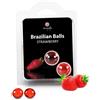 SECRETPLAY COSMETIC Olio da Massaggio Erotico Secretplay Brasiliana — Fragola, 2 Palle