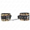 KINK WRIST RESTRAINT Manette BDSM in Pelle Leopardata Kink — Regolabili 18-29 cm