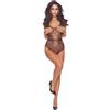 PASSION WOMAN BODYSTOCKINGS Bodystocking a Griglia Passion BS115 — Nero