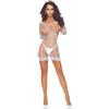 PASSION WOMAN BODYSTOCKINGS Bodystocking a Griglia Passion BS108 — Bianco