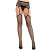 LEG AVENUE HOSIERY Reggicalze con Calze a Rete e Cucitura Leg Avenue — Nero