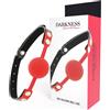 DARKNESS BONDAGE Bavaglio BDSM in Silicone Darkness — Cinturini in Pelle, Rosso