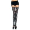LEG AVENUE HOSIERY Calze in Pizzo Floreale Leg Avenue — Taglia Unica, Nero