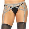 LEG AVENUE ACCESSORIES Reggicalze Elastico in Lurex Leg Avenue — Argento, Taglia Unica