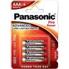 PANASONIC Batterie Alcaline AAA Panasonic Pro Power LR03 — 4 Unità