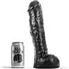 ALL BLACK Dildo Realistico All Black Dong — 29 cm, Diametro 6 cm